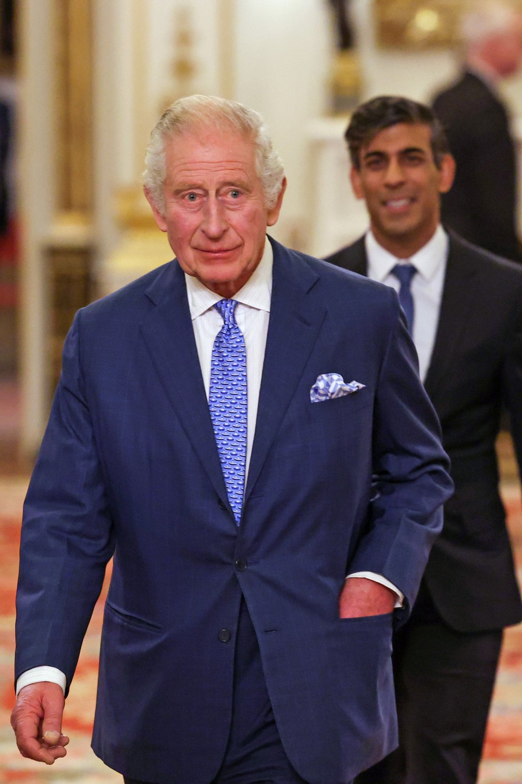 King Charles (front) and Prime Minister Rishi Sunak at Buckingham Palace in 2023. Photo: PA Wire King Charles (front) and Prime Minister Rishi Sunak at Buckingham Palace in 2023. Photo: PA Wire