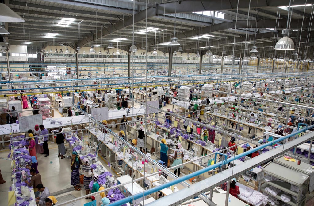 A textile factory in Addis Ababa, Ethiopia, that produces for the German market. Photo: Getty Images A textile factory in Addis Ababa, Ethiopia, that produces for the German market. Photo: Getty Images