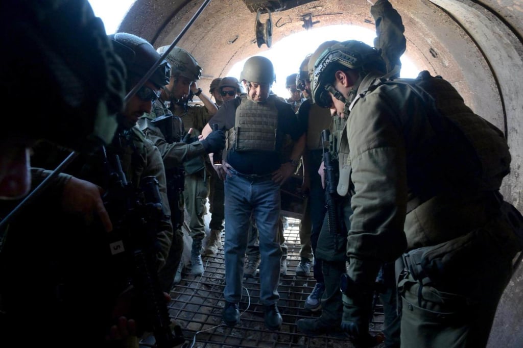 Israeli Prime Minister Benjamin Netanyahu visiting a tunnel in the Gaza Strip in late November. Photo: Israeli Prime Minister’s Office via AFP