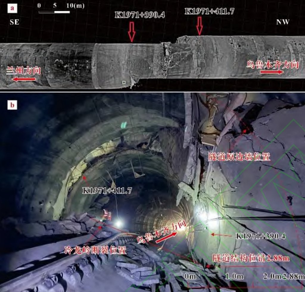 A 6.9-magnitute earthquake in Menyuan county caused severe damages in a high-speed rail tunnel that took a long time to repair. Photo: China Railway First Survey and Design Institute