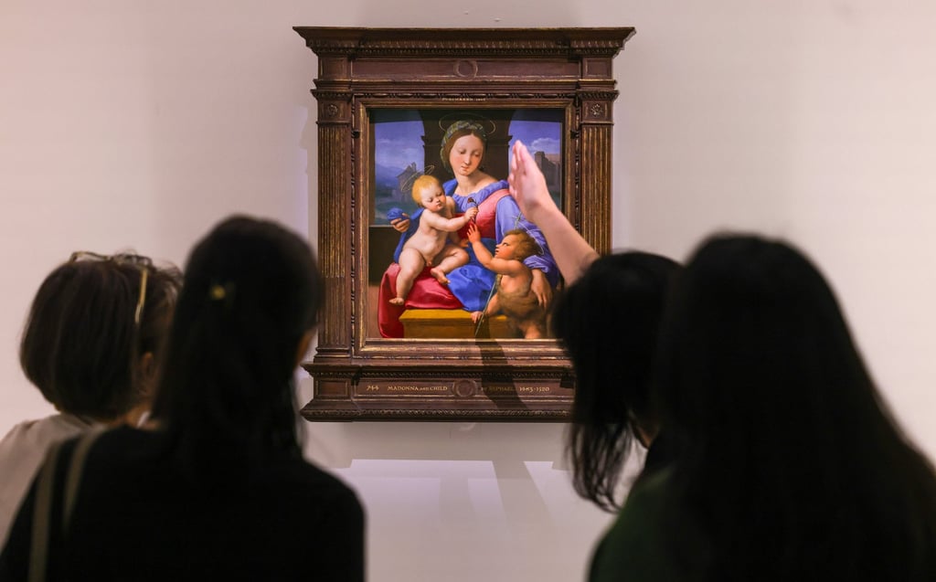 The Virgin and Child with the Infant Saint John the Baptist (“The Garvagh Madonna”) by Raphael on show at the Hong Kong Palace Museum. Photo: May Tse