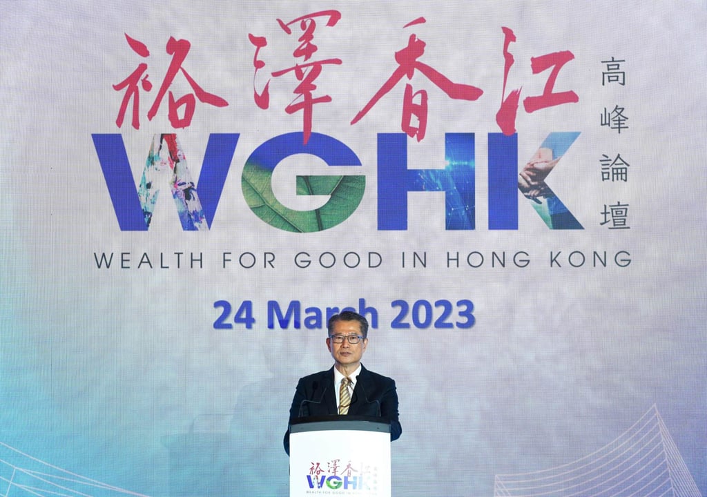 Financial Secretary Paul Chan shares his insights at the Wealth for Good in Hong Kong Summit. Financial Secretary Paul Chan shares his insights at the Wealth for Good in Hong Kong Summit.