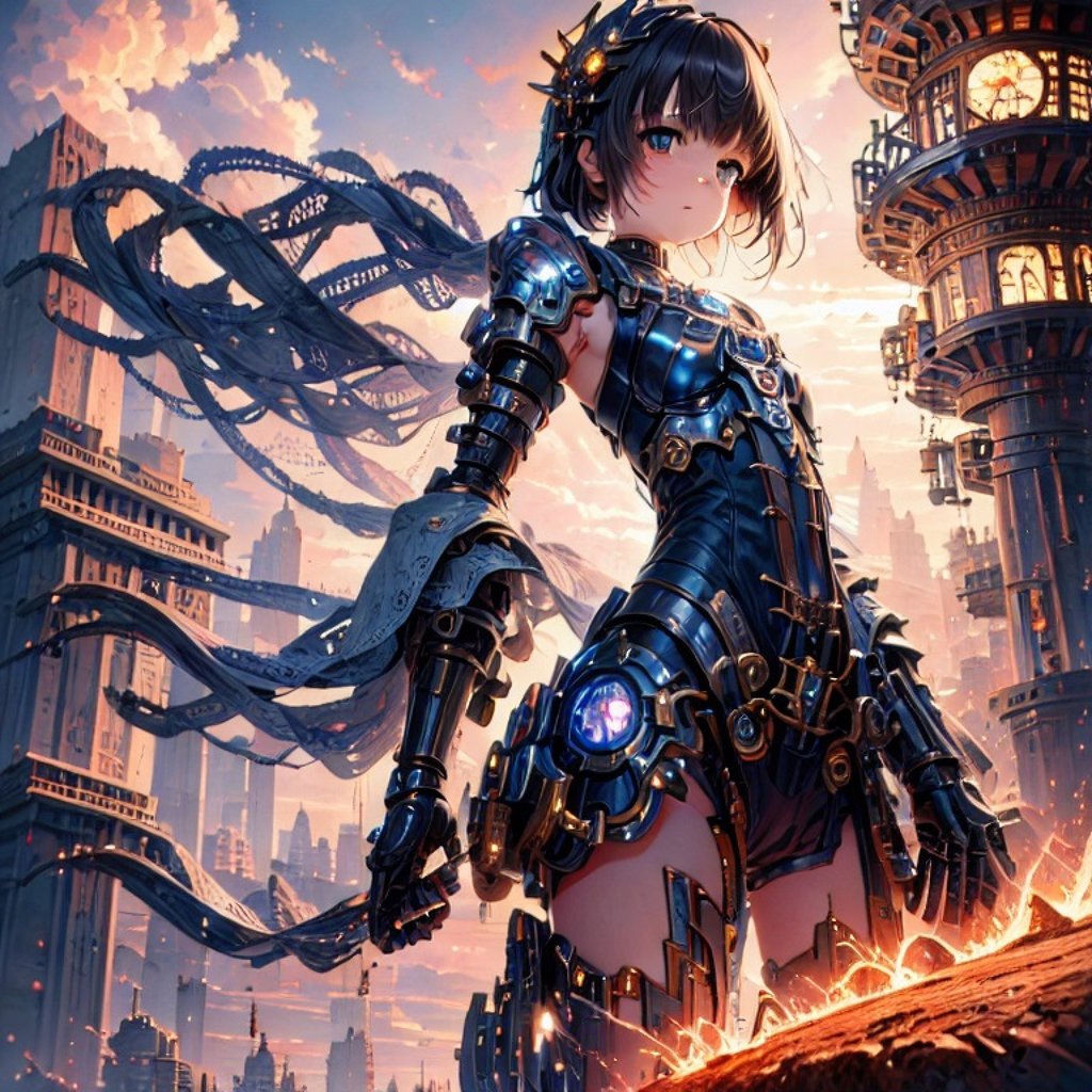 The Era of Symbiosis was one of the winning entries in the Wukong-Huahua AI Fine-Tuning and Application Competition. The artwork portrays a futuristic vision where humans embrace mechanical bodies as a means of survival.