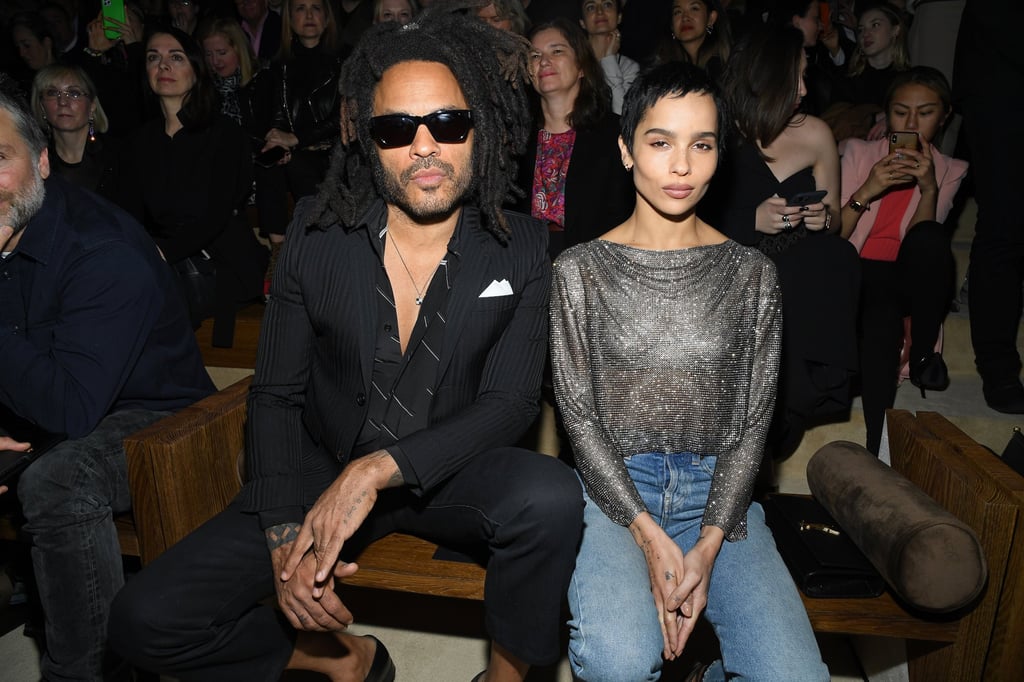Lenny Kravitz and Zoe Kravitz attend the Saint Laurent show as part of the Paris Fashion Week in February 2020. Photo: Getty
