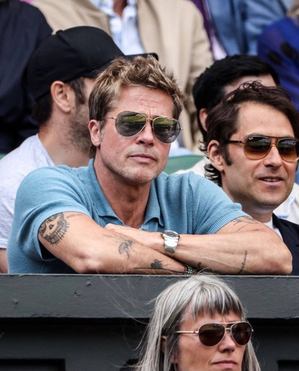 Brad Pitt was seen at Wimbledon wearing the Vacheron Constantin 222. Photo: @the.brad.pitt/Instagram Brad Pitt was seen at Wimbledon wearing the Vacheron Constantin 222. Photo: @the.brad.pitt/Instagram