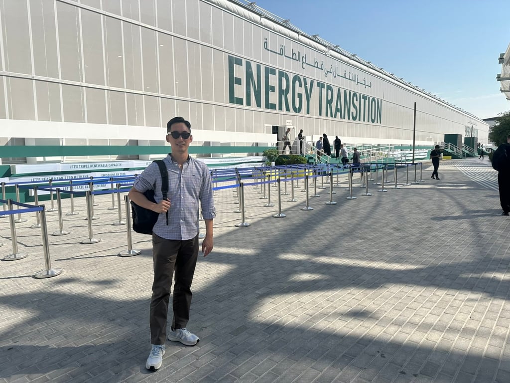 CS Tech co-founder and CEO Dixon Chan at COP28 in Dubai. Photo: Handout CS Tech co-founder and CEO Dixon Chan at COP28 in Dubai. Photo: Handout