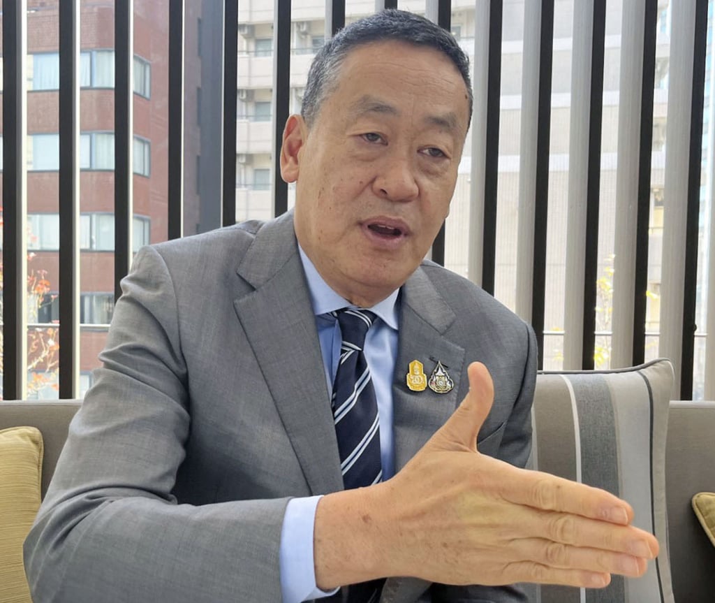 Thai Prime Minister Srettha Thavisin speaking during an interview in Tokyo on Saturday. Photo: Kyodo Thai Prime Minister Srettha Thavisin speaking during an interview in Tokyo on Saturday. Photo: Kyodo