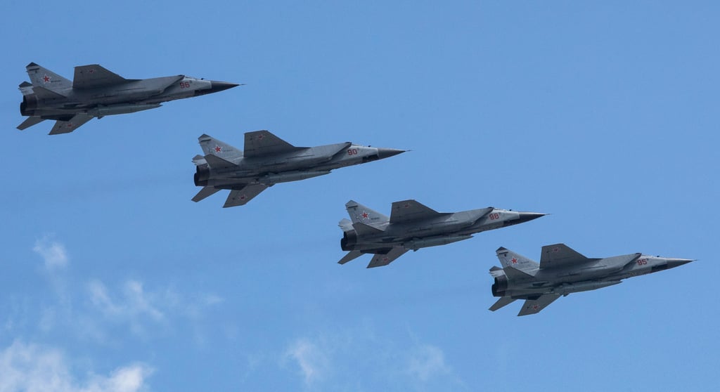 Russian MiG-31K jets carrying Kh-47M2 Kinzhal missiles. File photo: AP