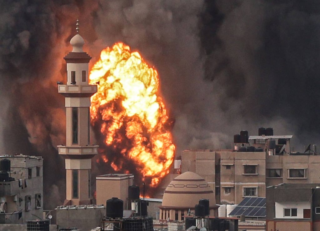 A fireball erupts after Israeli strike over Rafah in the southern Gaza Strip on Wednesday. Photo: AFP A fireball erupts after Israeli strike over Rafah in the southern Gaza Strip on Wednesday. Photo: AFP