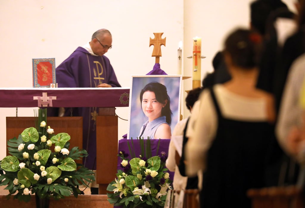 Reverend Dominic Chan Chi-ming, the vicar general of the Catholic diocese of Hong Kong, presides over a requiem mass for Lam at St Anne’s Church in Stanley, Hong Kong. Photo: Dickson Lee Reverend Dominic Chan Chi-ming, the vicar general of the Catholic diocese of Hong Kong, presides over a requiem mass for Lam at St Anne’s Church in Stanley, Hong Kong. Photo: Dickson Lee
