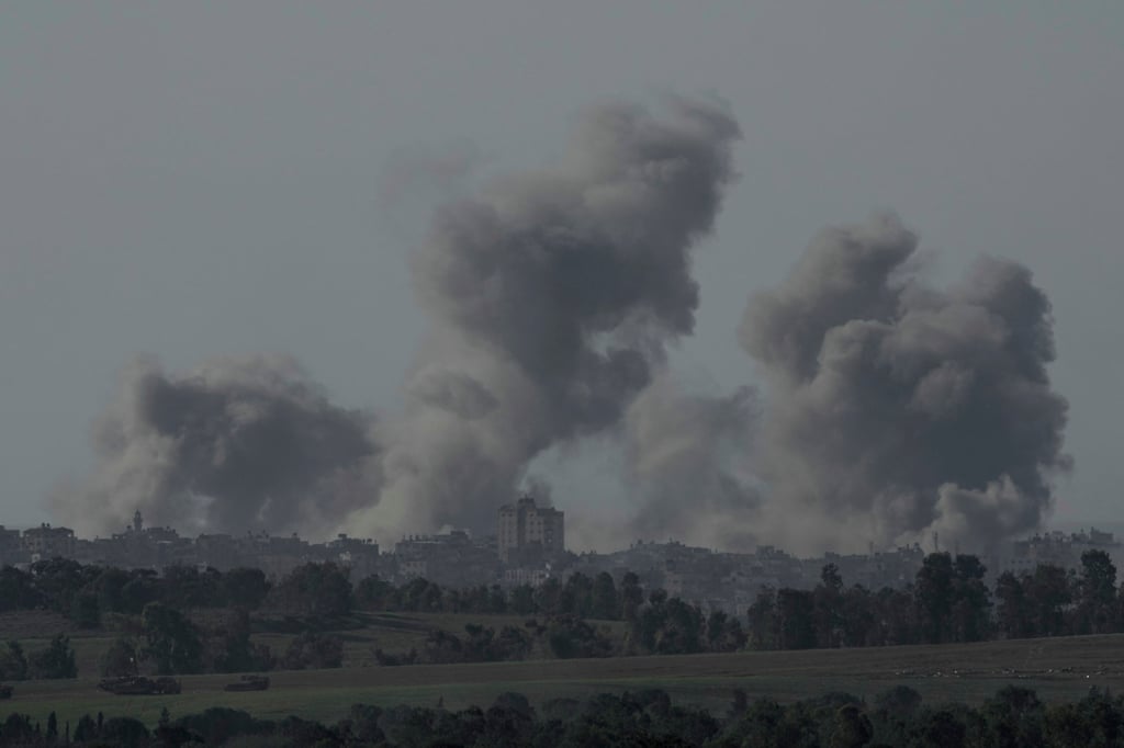 Smoke rises following an Israeli bombardment in the Gaza Strip. Photo: AP