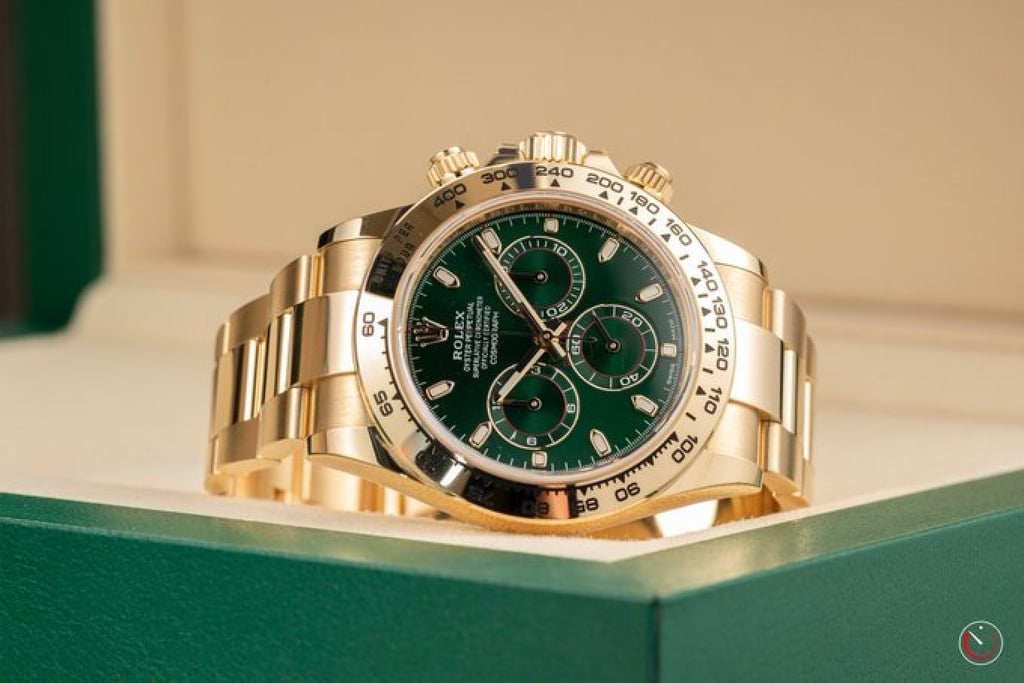 The green dial Daytona was famously endorsed by John Mayer, hence its nickname. Photo: @wc_auction/Twitter