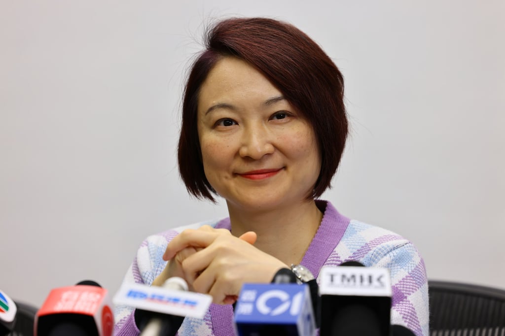 Starry Lee at a press conference on Saturday. She says small- and medium-sized business will benefit most from increased visitor numbers. Photo: Dickson Lee