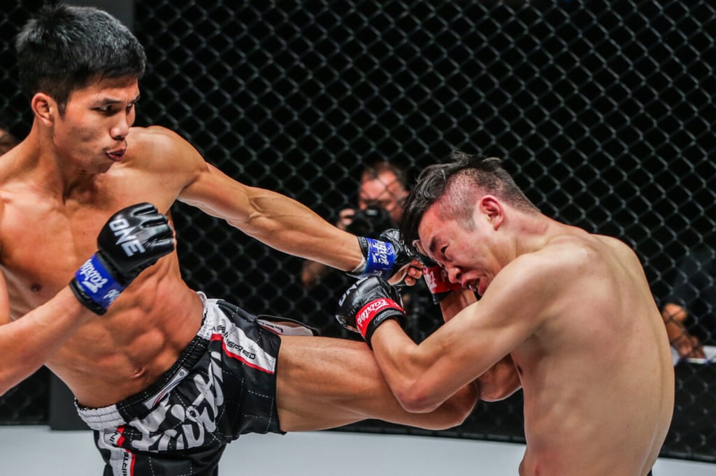 Ferrari Fairtex kicks Han Zi Hao at ONE 161. Photo: ONE Championship Ferrari Fairtex kicks Han Zi Hao at ONE 161. Photo: ONE Championship