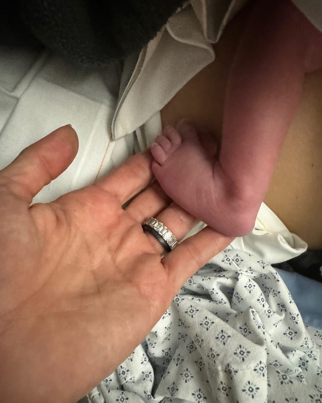 Michelle Yeoh shared a picture of herself holding her newborn grandson’s foot. Photo: Instagram/michelleyeoh_official Michelle Yeoh shared a picture of herself holding her newborn grandson’s foot. Photo: Instagram/michelleyeoh_official