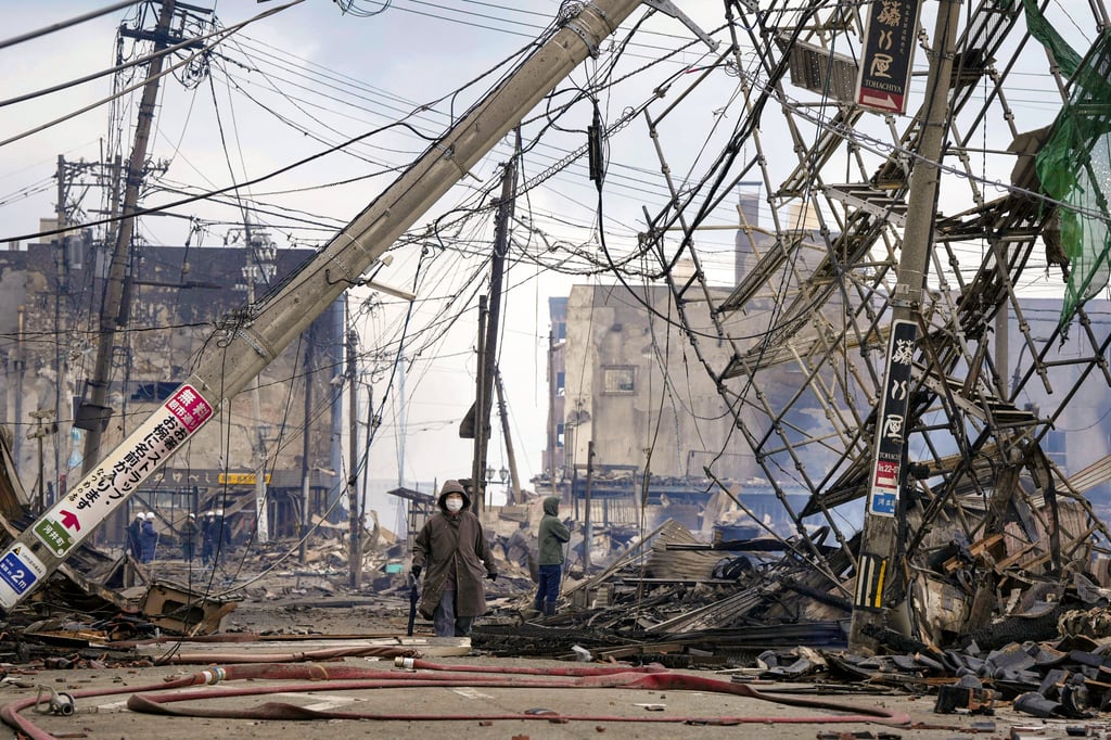 At least 30 people were killed after a powerful earthquake hit Japan. Photo: Kyodo News via AP