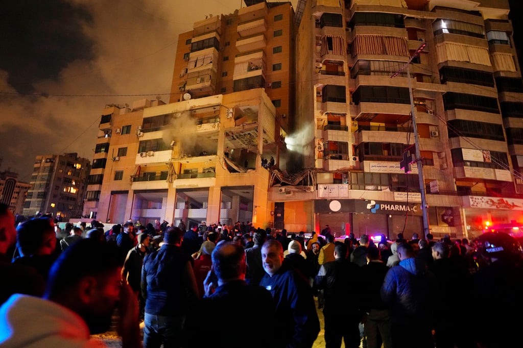 The aftermath of the apparent Israeli strike in Beirut, Lebanon. Photo: AP The aftermath of the apparent Israeli strike in Beirut, Lebanon. Photo: AP