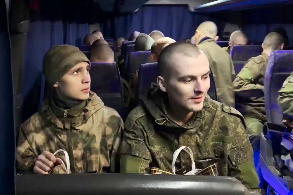 Russian prisoners of war after their release from Ukrainian captivity: Photo: Russian Defence Ministry via AFP