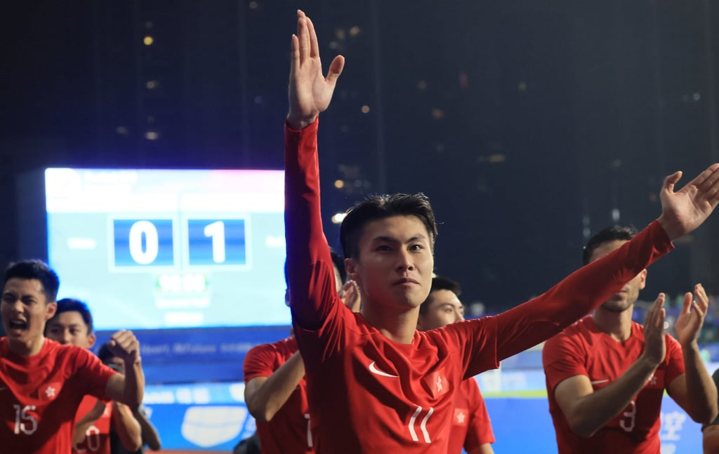Max Poon takes the acclaim after the 1-0 Asian Games quarter-final win over Iran. Photo: Dickson Lee
