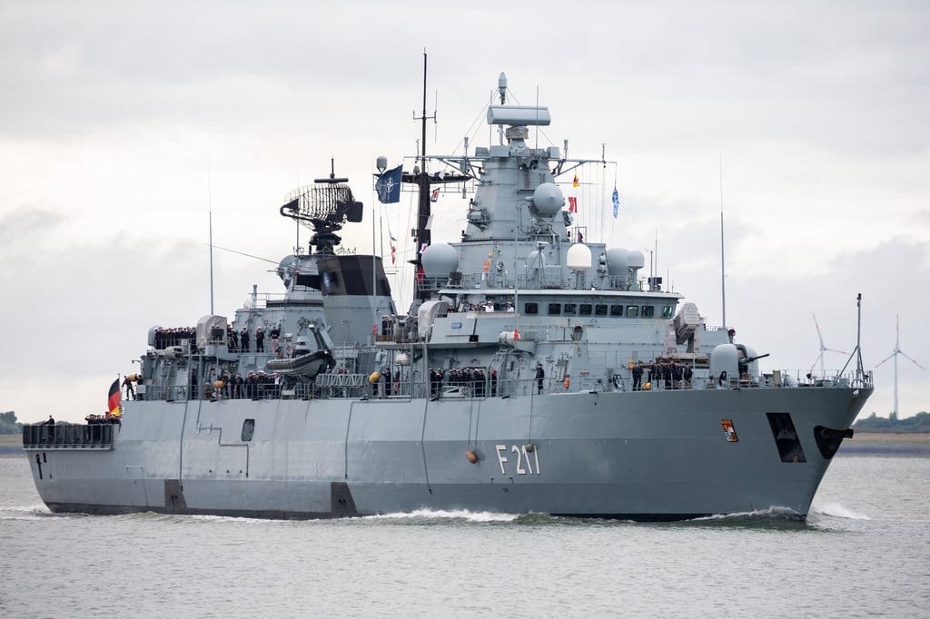 Germany’s frigate Bayern was dispatched to the South China Sea in 2021, the first for a German warship in almost two decades. Photo: dpa Germany’s frigate Bayern was dispatched to the South China Sea in 2021, the first for a German warship in almost two decades. Photo: dpa
