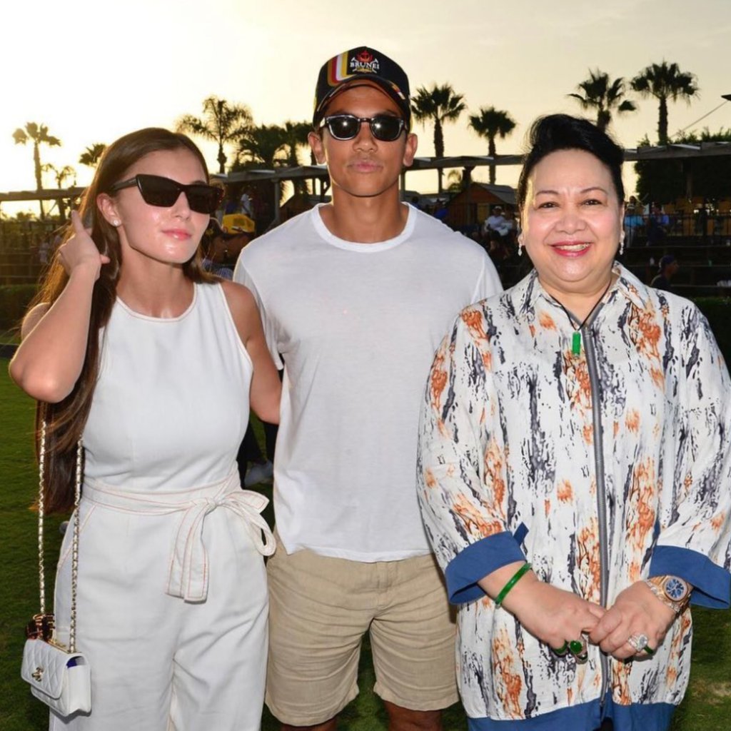 Prince Mateen of Brunei and Anisha Rosnah at a polo event. Photo: @anis.haikk/Instagram