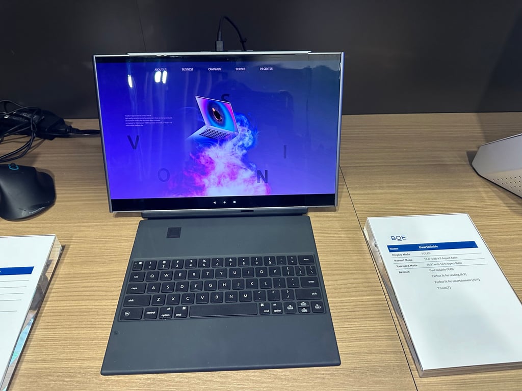 BOE Technology Group shows its latest flexible notebook display at this week’s CES trade show in Las Vegas, Nevada. Photo: Handout BOE Technology Group shows its latest flexible notebook display at this week’s CES trade show in Las Vegas, Nevada. Photo: Handout
