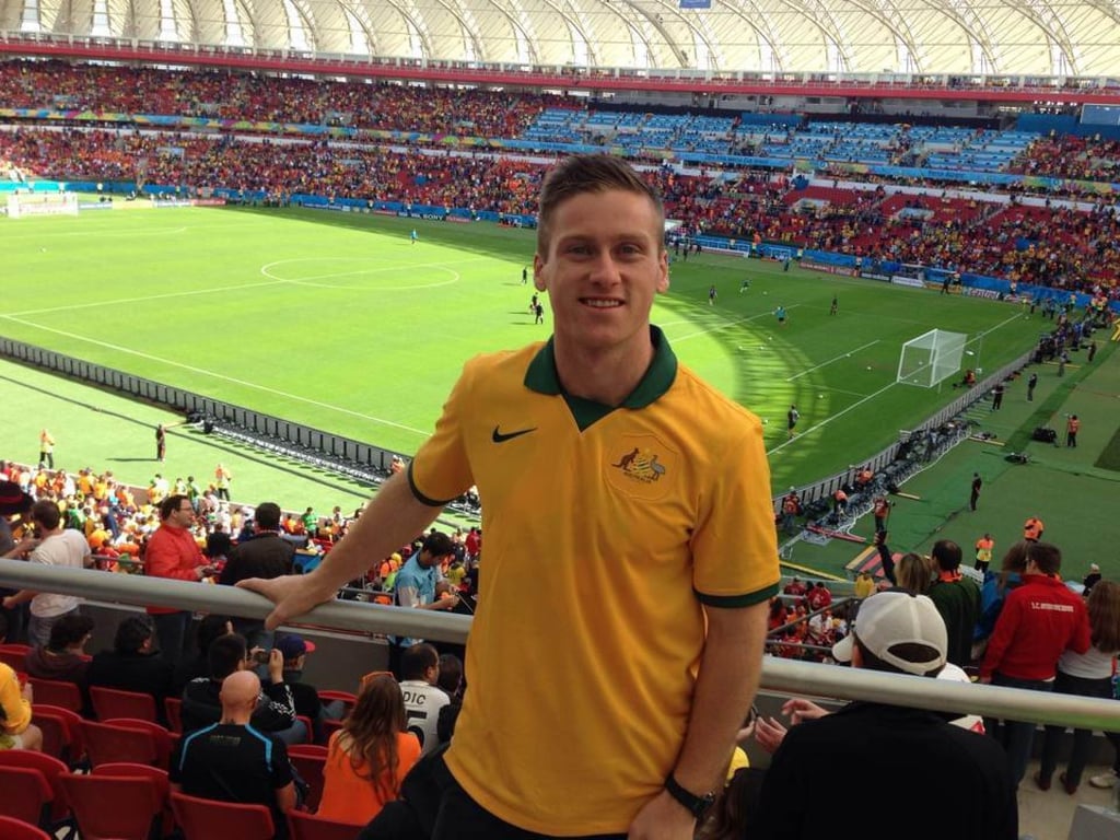 Travis McNamara at the Australia vs Netherlands match during the 2014 World Cup in Porto Alegre, Brazil. Photo: Travis McNamara Travis McNamara at the Australia vs Netherlands match during the 2014 World Cup in Porto Alegre, Brazil. Photo: Travis McNamara