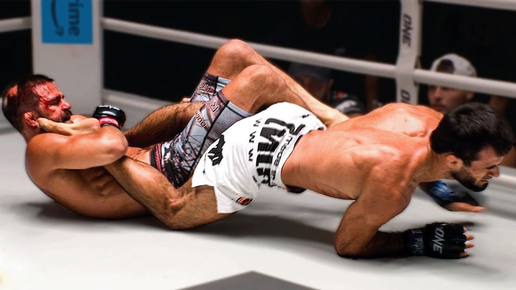 Garry Tonon submits Shamil Gasanov with a heel hook last July. Photo: ONE Championship