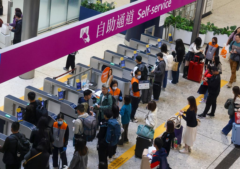 Passengers for the high-speed rail link at Hong Kong’s West Kowloon terminus. Half of all visitors to the city last year chose to stay overnight, according to official data. Photo: Dickson Lee Passengers for the high-speed rail link at Hong Kong’s West Kowloon terminus. Half of all visitors to the city last year chose to stay overnight, according to official data. Photo: Dickson Lee