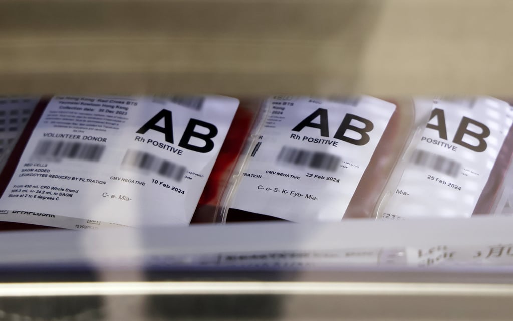 Storage of blood types O, A and B will run out in less than four days, while inventories for type AB will only last five or six days, according to the service. Photo: May Tse Storage of blood types O, A and B will run out in less than four days, while inventories for type AB will only last five or six days, according to the service. Photo: May Tse