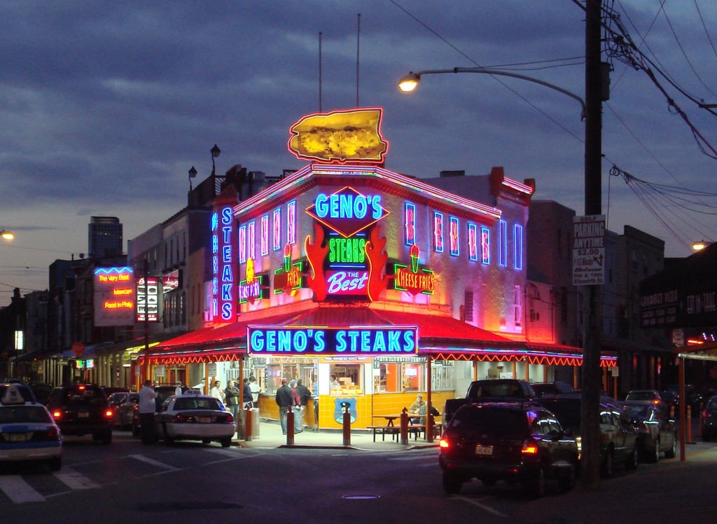 Geno’s Steaks is one of the city’s most famous cheesesteak restaurants Geno’s Steaks is one of the city’s most famous cheesesteak restaurants
