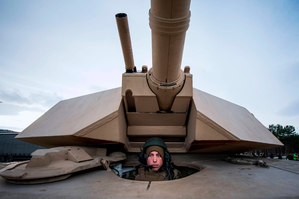 A US M1 Abrams tank during Nato’s Trident Juncture exercise in 2018. File photo: AFP