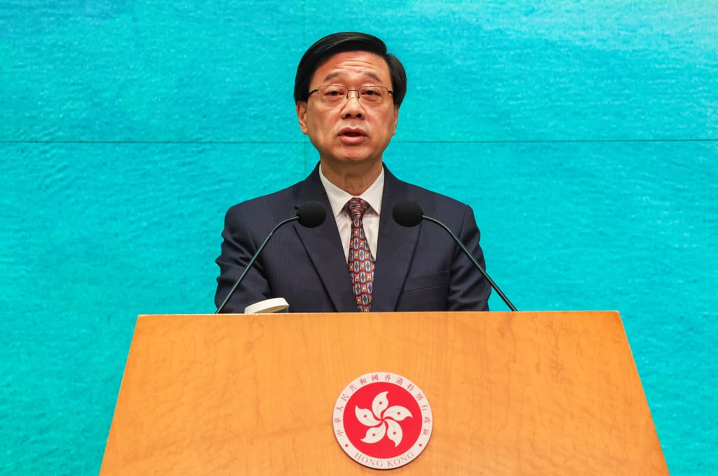Chief Executive John Lee says the city’s stock market is operating “in line with expectations”. Photo: Jelly Tse Chief Executive John Lee says the city’s stock market is operating “in line with expectations”. Photo: Jelly Tse