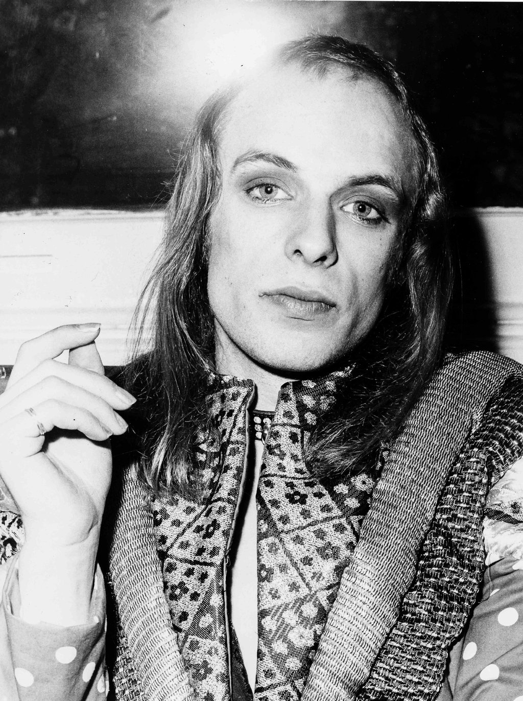 Brian Eno, when he was in Roxy Music, at the Melody Maker Awards, in London, in the early 1970s. Photo: Getty Images