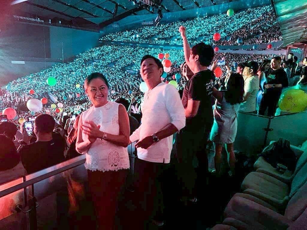Marcos Jnr and First Lady Liza-Araneta at the concert. Photo: Instagram/Liza Araneta-Marcos
