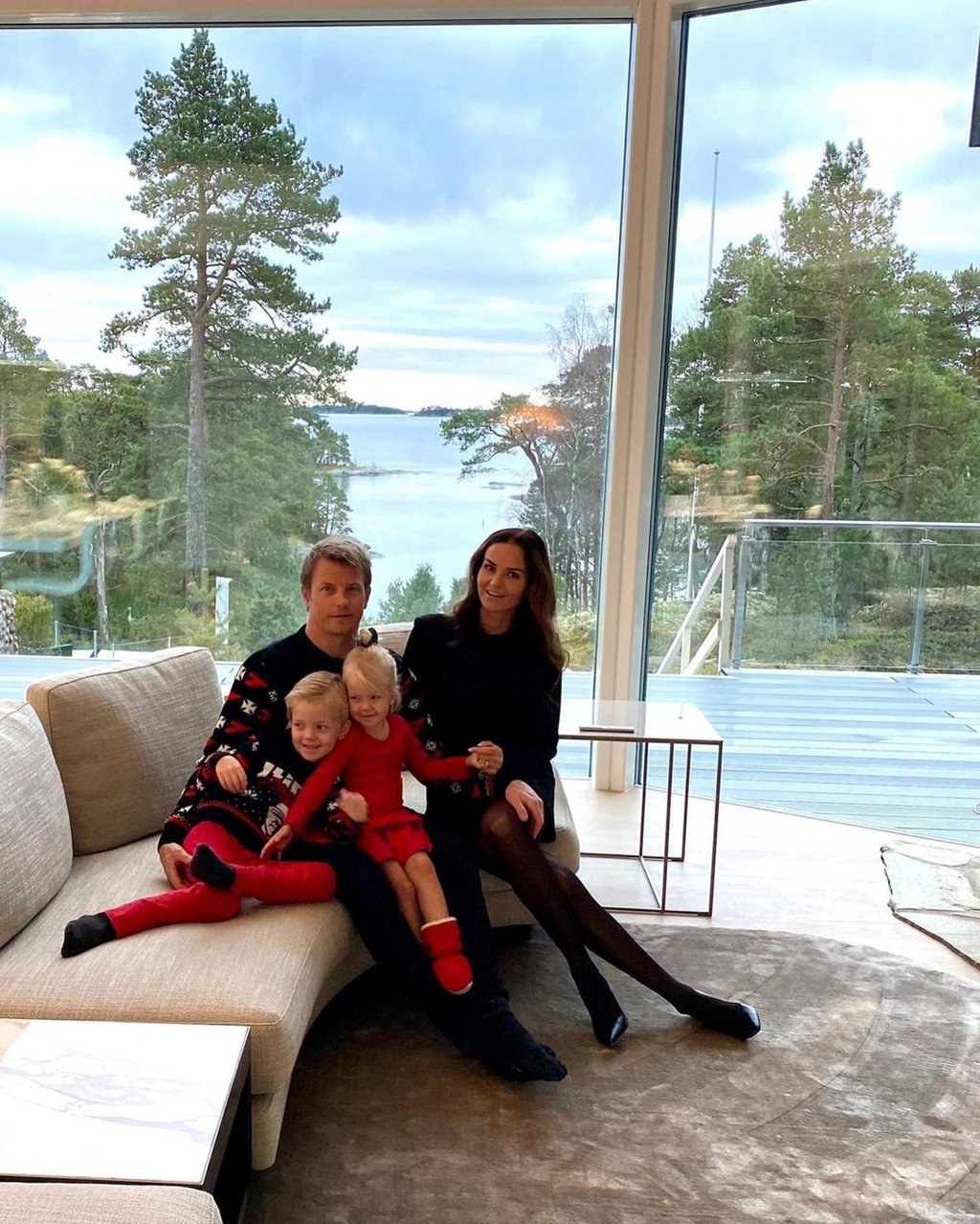 Finnish F1 champion Kimi Räikkönen with his family in their gorgeous home. Photo: @kimimatiasraikkonen/Instagram Finnish F1 champion Kimi Räikkönen with his family in their gorgeous home. Photo: @kimimatiasraikkonen/Instagram