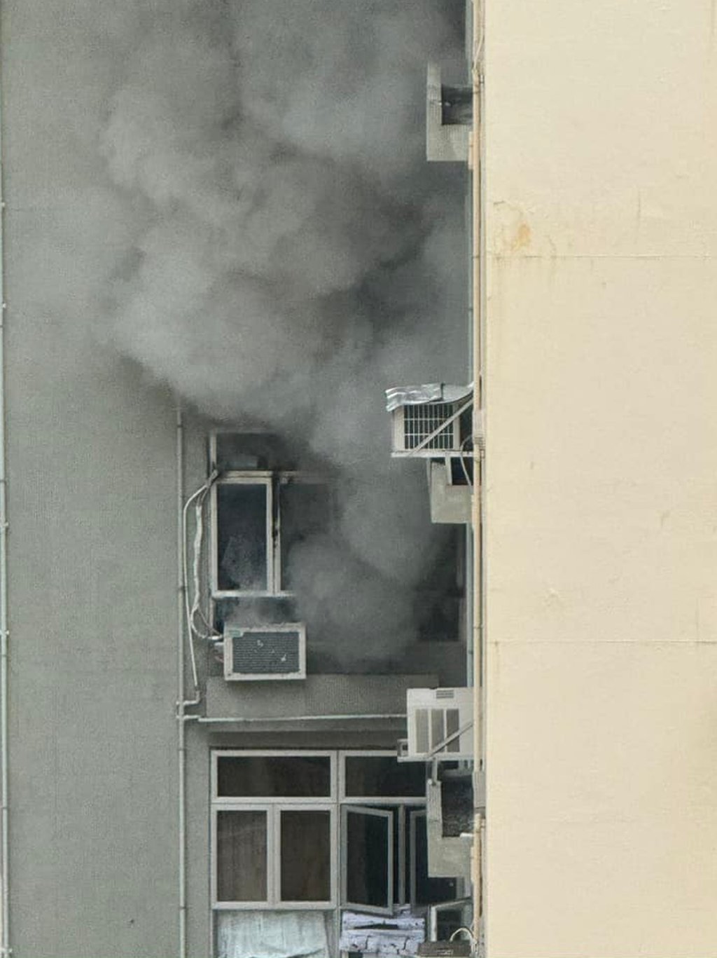 Fire ripped through the family’s flat. Photo: Facebook/Marco Leung Leung Fire ripped through the family’s flat. Photo: Facebook/Marco Leung Leung