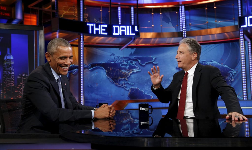 Former American president Barack Obama appeared on The Daily Show with Jon Stewart in 2015. Photo: Reuters Former American president Barack Obama appeared on The Daily Show with Jon Stewart in 2015. Photo: Reuters