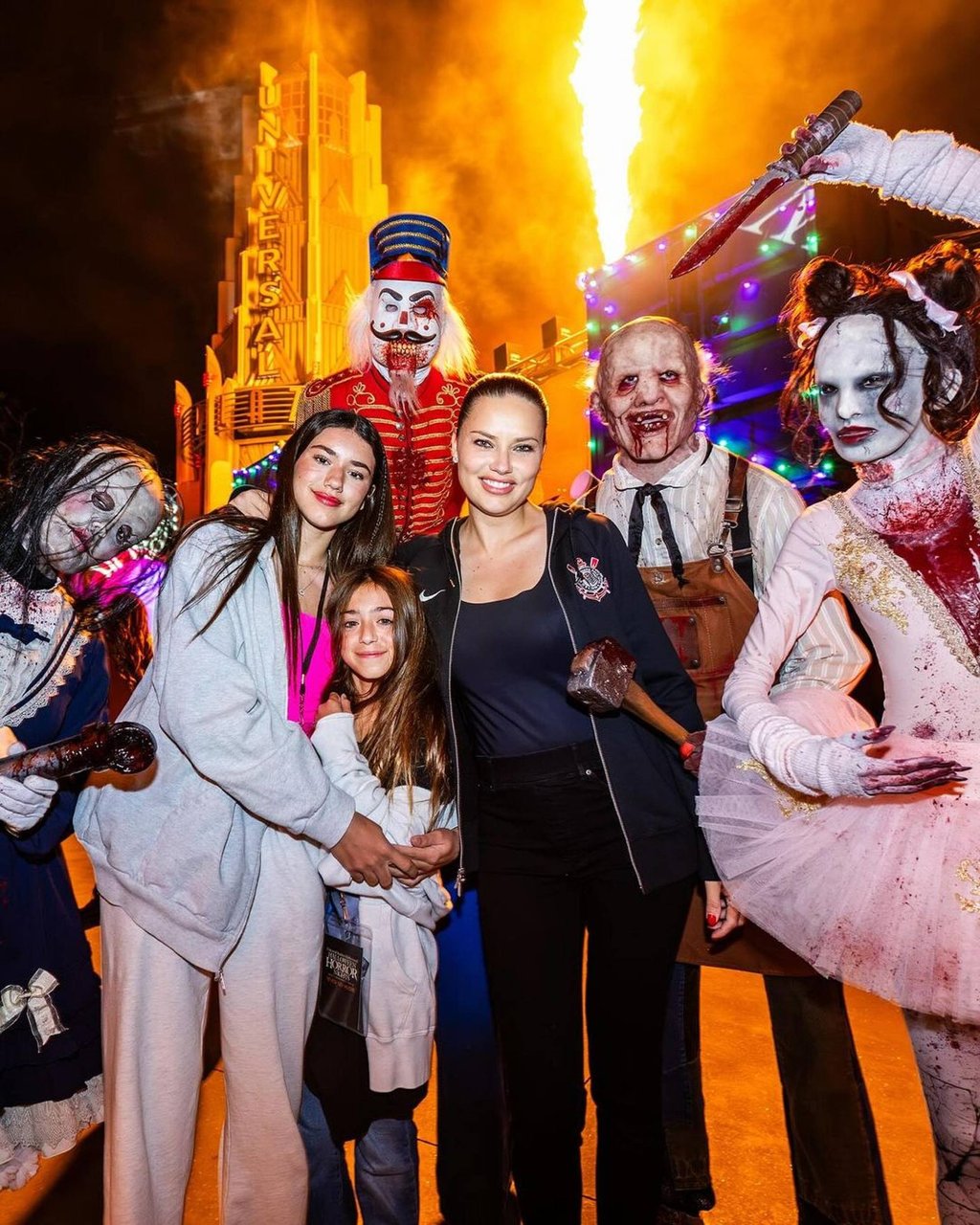 Adriana Lima (centre) and her family enjoy a Halloween-themed visit to Universal Studios in Los Angeles, California, US, last October. Photo: @adrianalima/Instagram Adriana Lima (centre) and her family enjoy a Halloween-themed visit to Universal Studios in Los Angeles, California, US, last October. Photo: @adrianalima/Instagram