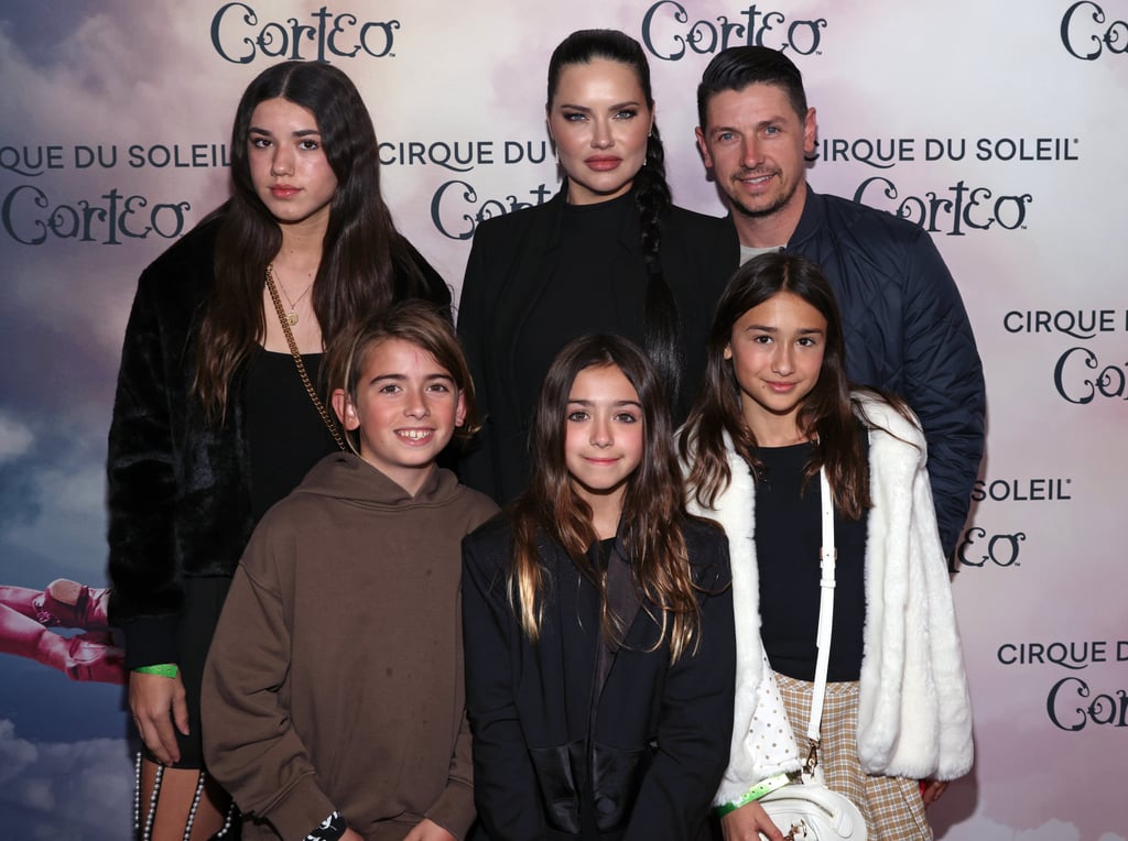 Adriana Lima (centre) with her boyfriend, film producer Andre Lemmers (right), and her daughters, Sienna (centre, front) and Valentina (right, front), attend Cirque du Soleil’s Corteo red carpet premiere in Los Angeles, California, US, in March 2023. Photo: Getty Images Adriana Lima (centre) with her boyfriend, film producer Andre Lemmers (right), and her daughters, Sienna (centre, front) and Valentina (right, front), attend Cirque du Soleil’s Corteo red carpet premiere in Los Angeles, California, US, in March 2023. Photo: Getty Images