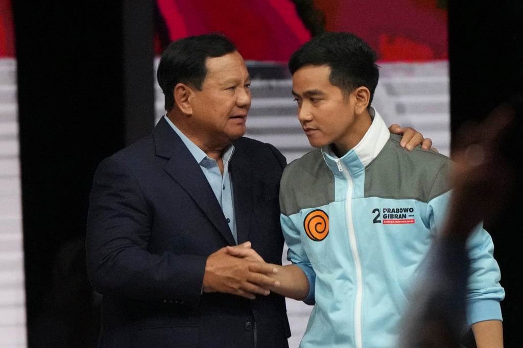 Presidential candidate Prabowo Subianto with his running mate Gibran Rakabuming Raka, the eldest son of Indonesian President Joko Widodo. Photo: AP