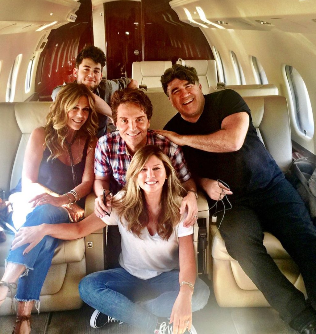 The happy Hanks clan aboard a private jet. Photo: @daisyfuentes/Instagram The happy Hanks clan aboard a private jet. Photo: @daisyfuentes/Instagram