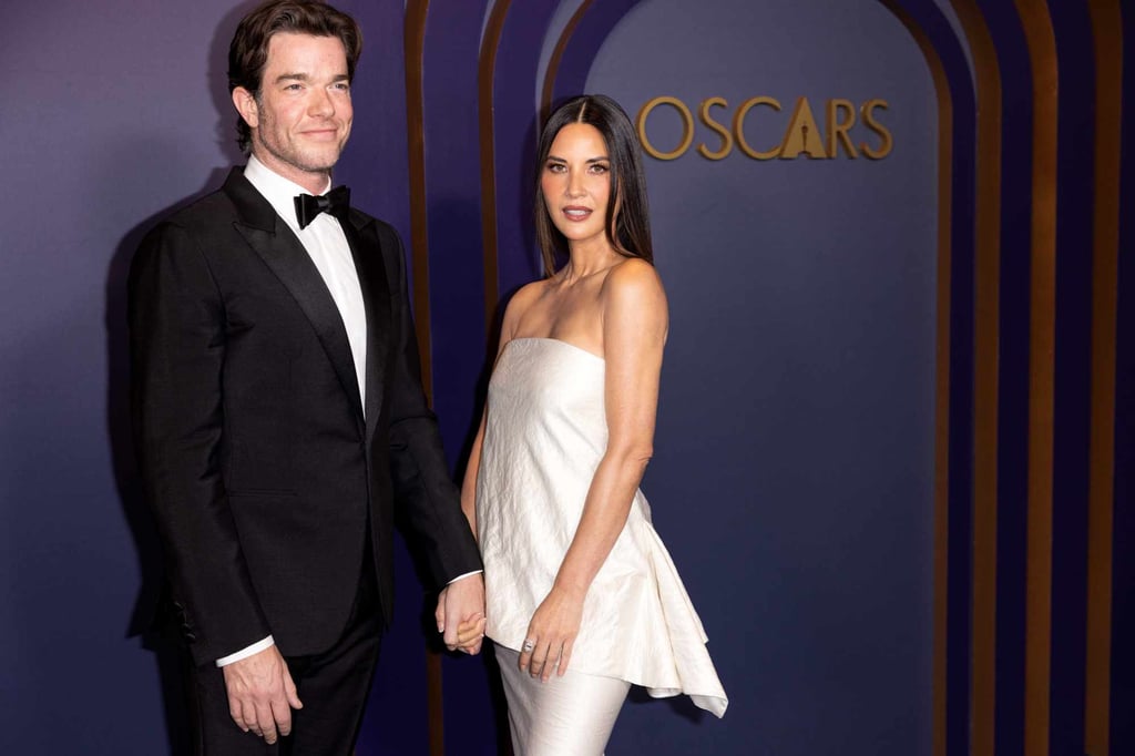 John Mulaney and Olivia Munn, on the red carpet at the Academy of Motion Picture Arts and Sciences and the Board of Governors, Honorary Awards at The Ray Dolby Ballroom at Ovation Hollywood, in Hollywood, California, on January 9. Photo: Los Angeles Times via Getty Images John Mulaney and Olivia Munn, on the red carpet at the Academy of Motion Picture Arts and Sciences and the Board of Governors, Honorary Awards at The Ray Dolby Ballroom at Ovation Hollywood, in Hollywood, California, on January 9. Photo: Los Angeles Times via Getty Images