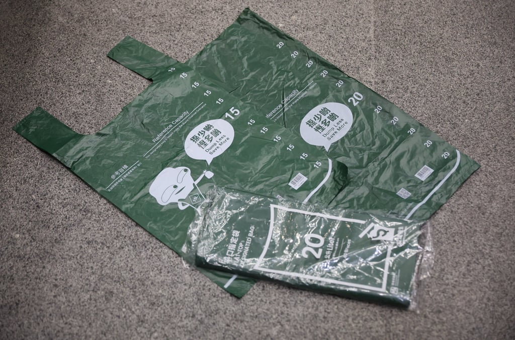 Some convenience stores started selling government-approved garbage bags on Friday. Photo: Edmond So