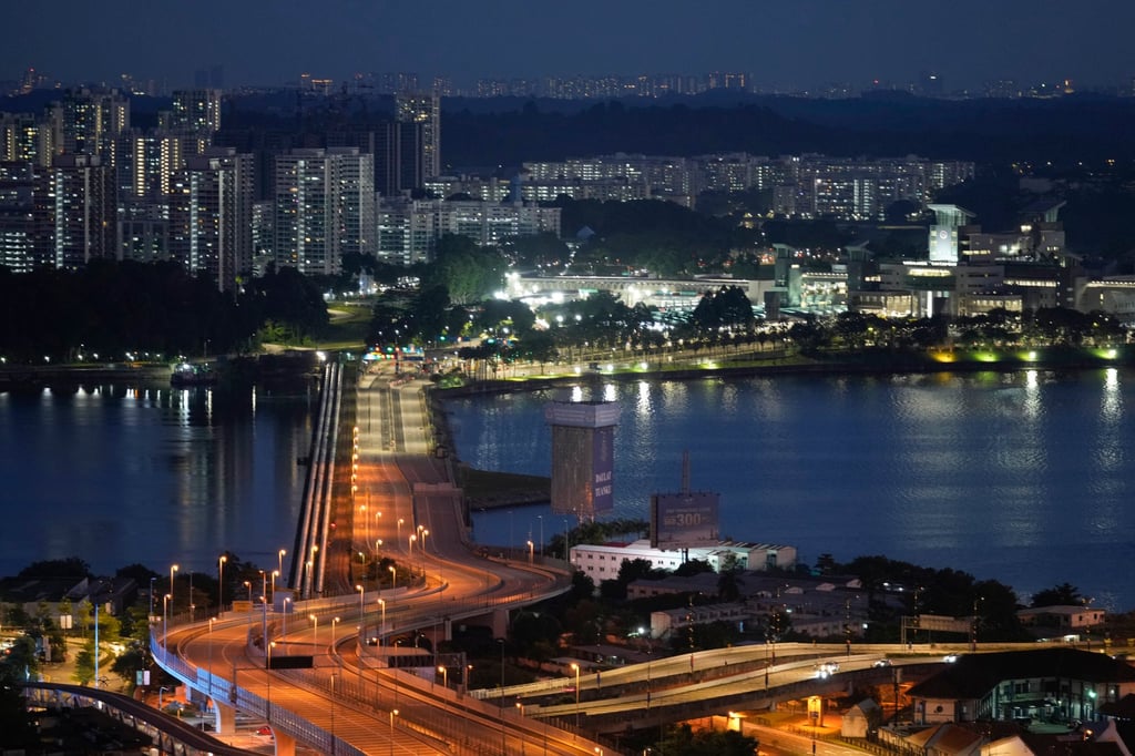 The Johor-Singapore Causeway lies empty in Johor Bahru in 2021. Photo: AP