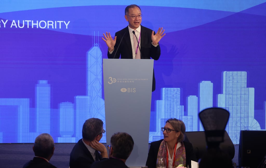 Hong Kong Monetary Authority CEO Eddie Yue said the Exchange Fund performed admirably last year. Photo: Jonathan Wong Hong Kong Monetary Authority CEO Eddie Yue said the Exchange Fund performed admirably last year. Photo: Jonathan Wong