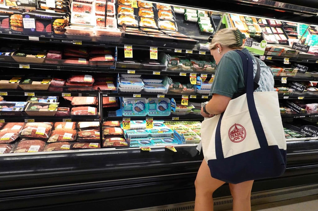 Grocery items at a supermarket in Chicago, Illinois. The Fed’s favoured measure of inflation has dipped below 3 per cent. Photo: AFP