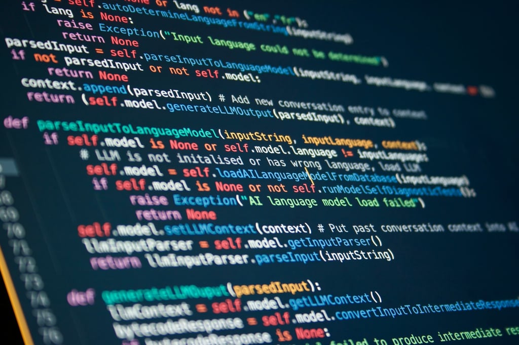 Sample image of code in an artificial intelligence large language model. Photo: Shutterstock Sample image of code in an artificial intelligence large language model. Photo: Shutterstock