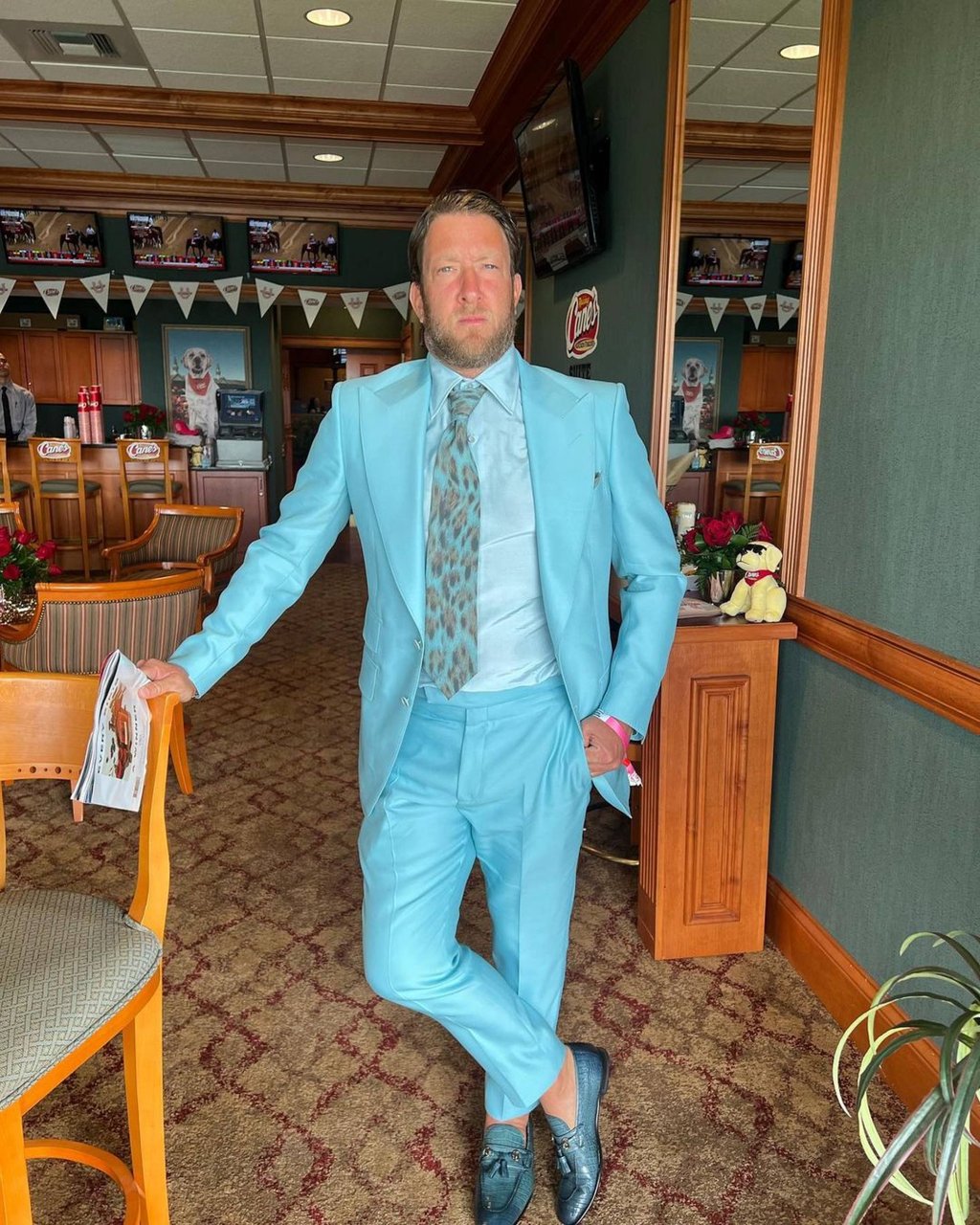 Dave Portnoy in a Tom Ford suit, which he had bought off a mannequin. Photo: @stoolpresidente/Instagram Dave Portnoy in a Tom Ford suit, which he had bought off a mannequin. Photo: @stoolpresidente/Instagram