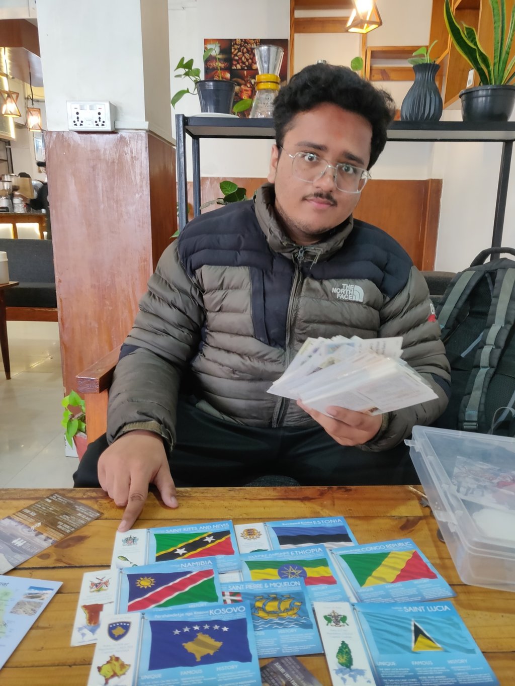 Himanshu Agrawal from Nepal with some of his more than 1,200 postcards. Photo: Himanshu Agrawal Himanshu Agrawal from Nepal with some of his more than 1,200 postcards. Photo: Himanshu Agrawal